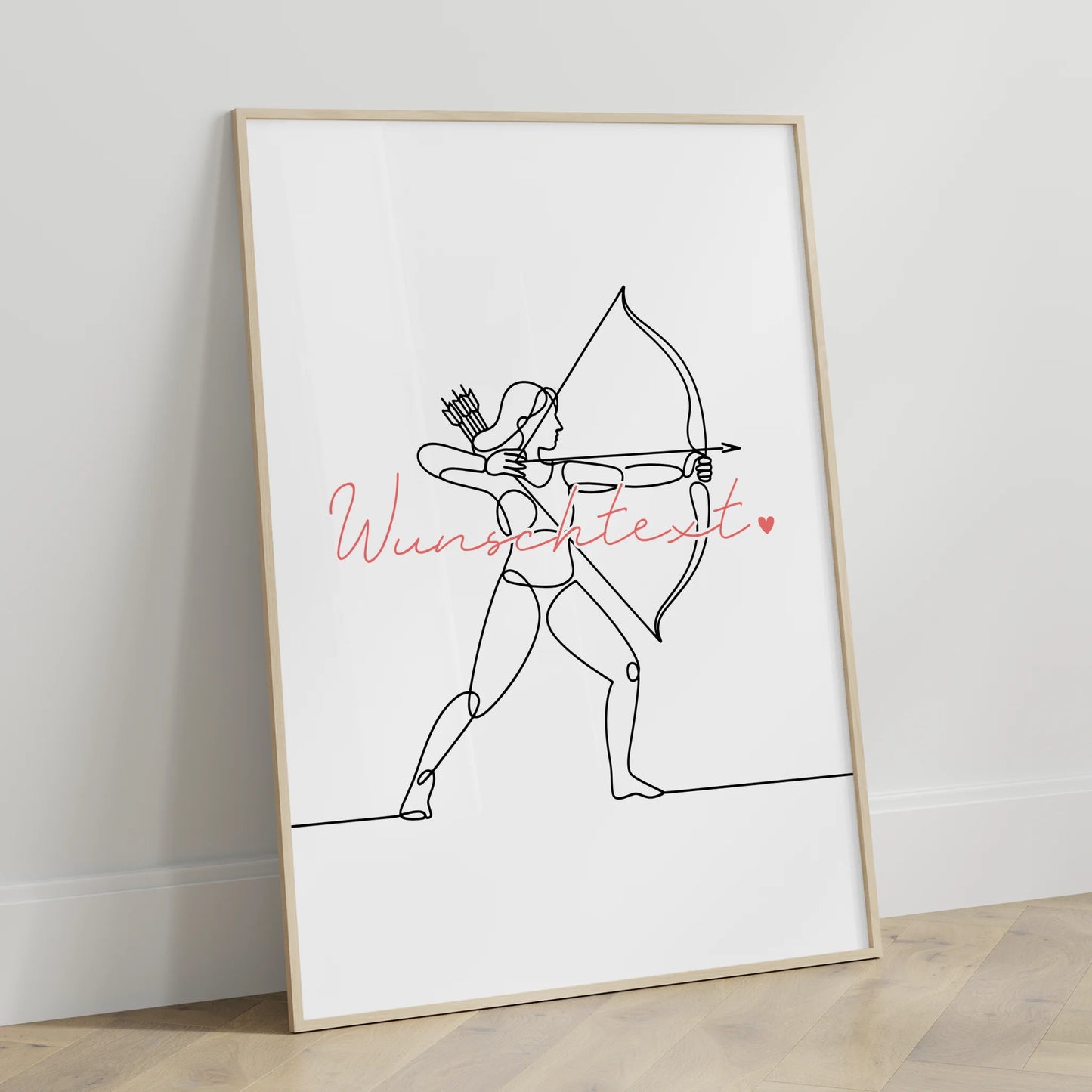 Lineart Poster Personalisiert Bogenschießen Geschenk Tochter & Schwester für Bogenschütze Bogenschützin Archery
