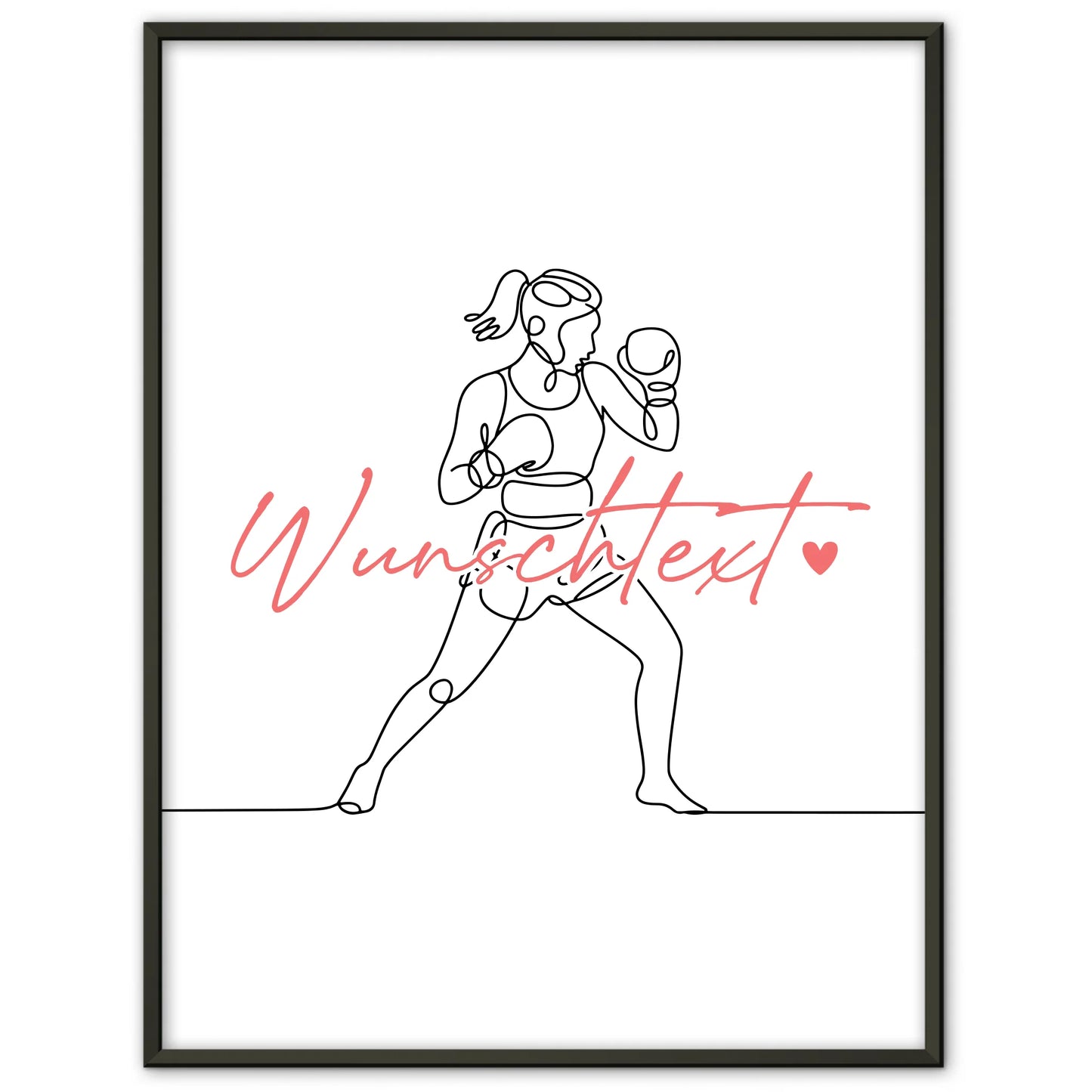 Lineart Poster Boxen Geschenk Tochter & Schwester für Boxer Boxerin Boxing