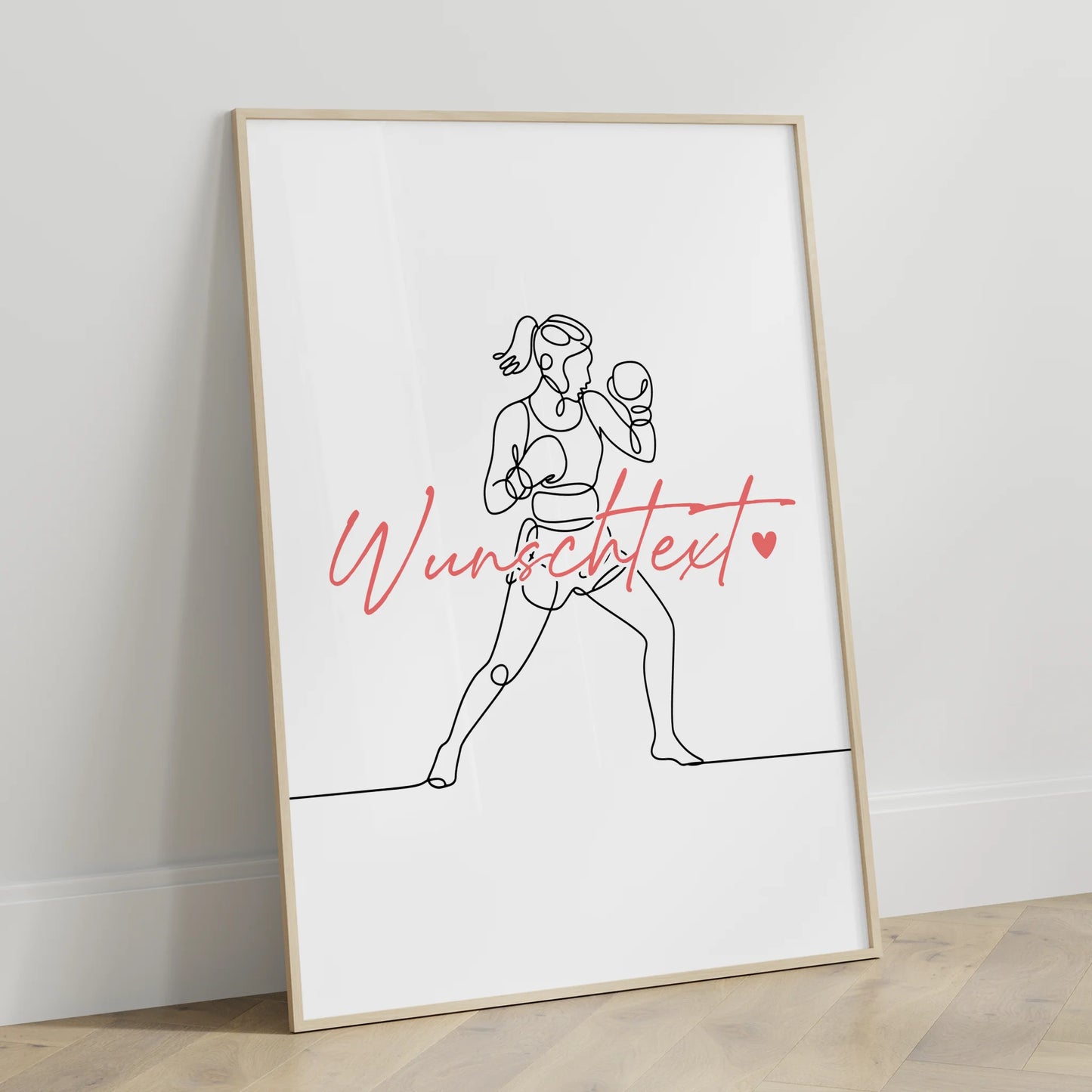 Lineart Poster Boxen Geschenk Tochter & Schwester für Boxer Boxerin Boxing