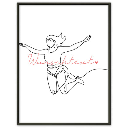 Personalisiertes Poster Lineart Bungeespringen Geschenk Tochter & Schwester für Bungeespringer Bungeespringerin Bungee jumping