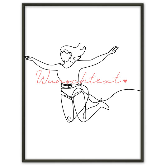 Personalisiertes Poster Lineart Bungeespringen Geschenk Tochter & Schwester für Bungeespringer Bungeespringerin Bungee jumping