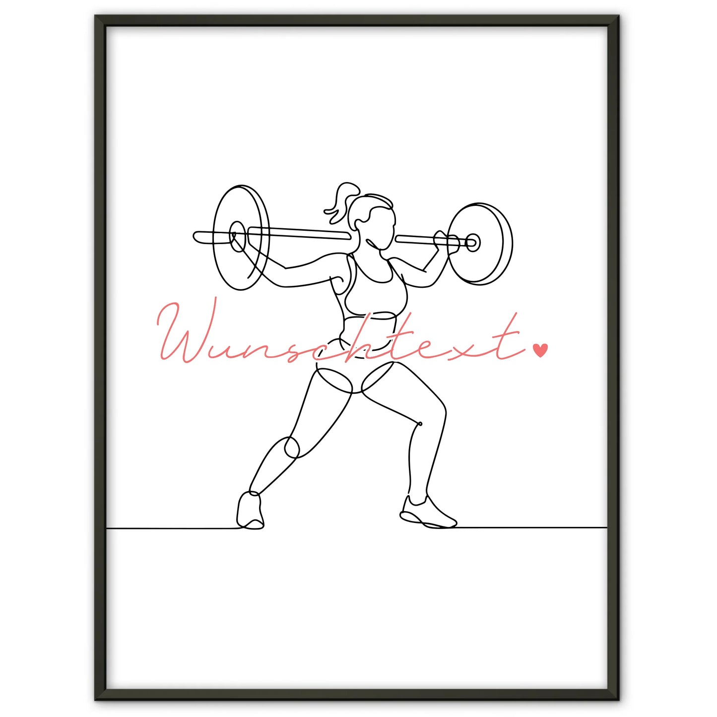 Lineart Poster Crossfit Geschenk Tochter & Schwester für Crossfitter Crossfitterin CrossFit