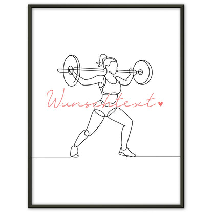 Lineart Poster Crossfit Geschenk Tochter & Schwester für Crossfitter Crossfitterin CrossFit