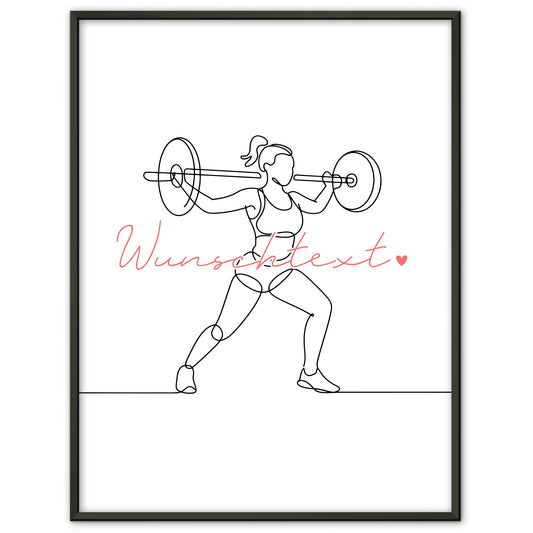 Lineart Poster Crossfit Geschenk Tochter & Schwester für Crossfitter Crossfitterin CrossFit