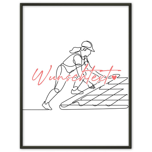 Personalisiertes Poster Lineart Dachdecker Geschenk Tochter & Schwester für Dachdecker Dachdeckerin Roofer