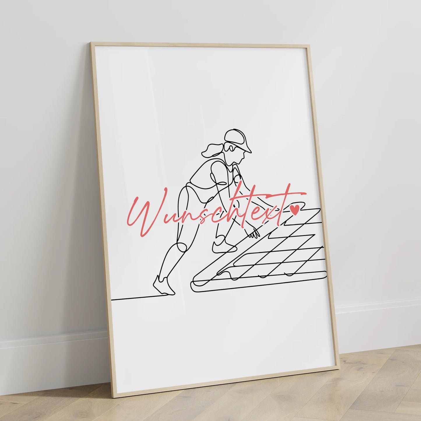 Personalisiertes Poster Lineart Dachdecker Geschenk Tochter & Schwester für Dachdecker Dachdeckerin Roofer