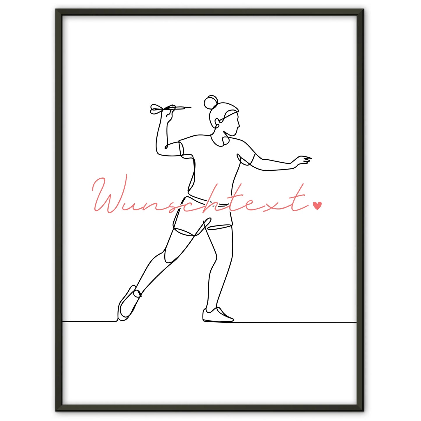 Lineart Poster Personalisiert Dart Geschenk Tochter & Schwester für Dartspieler Dartspielerin Darts