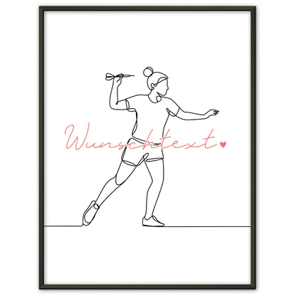 Lineart Poster Personalisiert Dart Geschenk Tochter & Schwester für Dartspieler Dartspielerin Darts