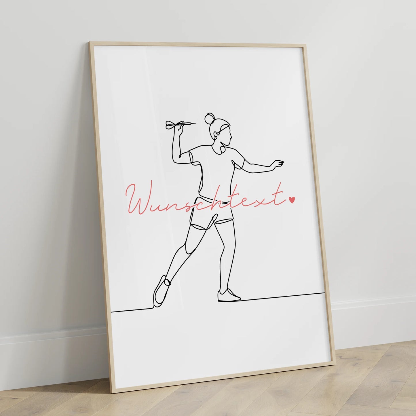 Lineart Poster Personalisiert Dart Geschenk Tochter & Schwester für Dartspieler Dartspielerin Darts