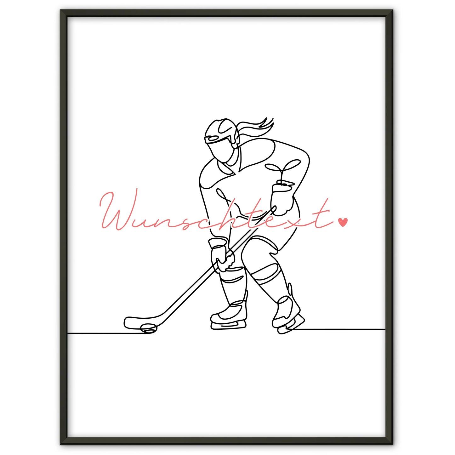 Lineart Poster Eishockey Geschenk Tochter & Schwester für Eishockeyspieler Eishockeyspielerin Ice hockey