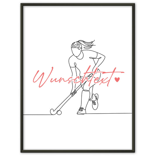 Lineart Poster Feldhockey Geschenk Tochter & Schwester für Feldhockeyspieler Feldhockeyspielerin Field hockey