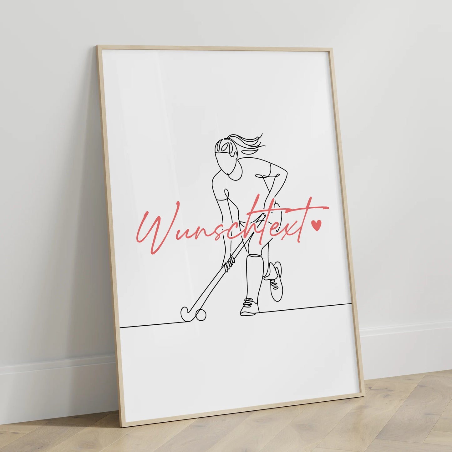 Lineart Poster Feldhockey Geschenk Tochter & Schwester für Feldhockeyspieler Feldhockeyspielerin Field hockey