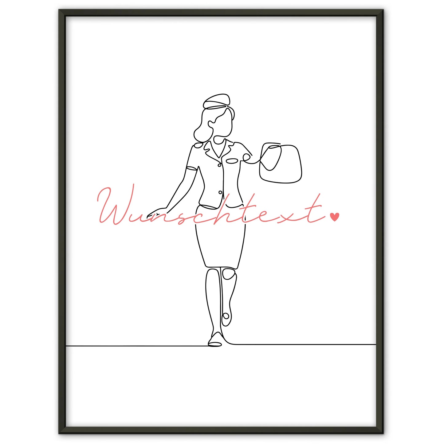 Lineart Poster Flugbegleiter Geschenk Tochter & Schwester für Flugbegleiter Flugbegleiterin Flight attendant