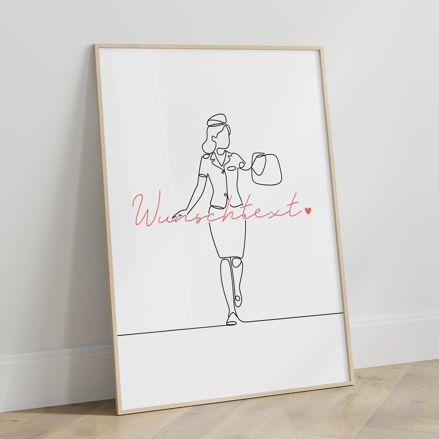 Lineart Poster Flugbegleiter Geschenk Tochter & Schwester für Flugbegleiter Flugbegleiterin Flight attendant