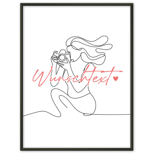 Personalisiertes Poster Lineart Fotograf Geschenk Tochter & Schwester für Fotograf Fotografin photographer