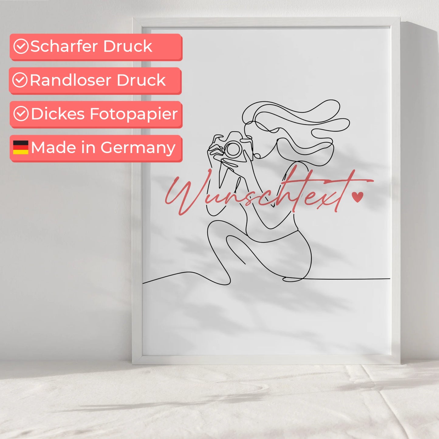 Personalisiertes Poster Lineart Fotograf Geschenk Tochter & Schwester für Fotograf Fotografin photographer