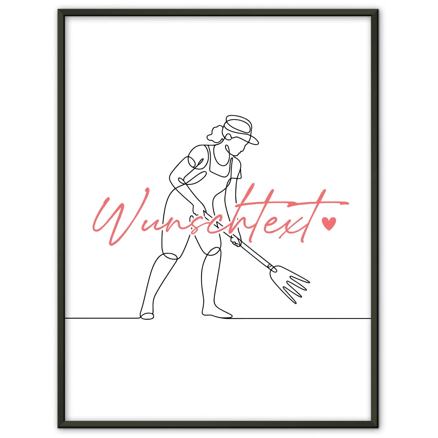 Lineart Poster Gartenarbeit Geschenk Tochter & Schwester für Gärtner Gärtnerin Gardening