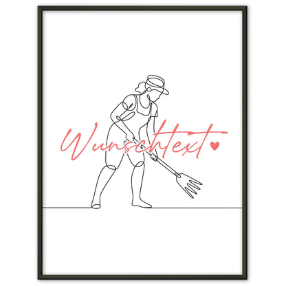 Lineart Poster Gartenarbeit Geschenk Tochter & Schwester für Gärtner Gärtnerin Gardening