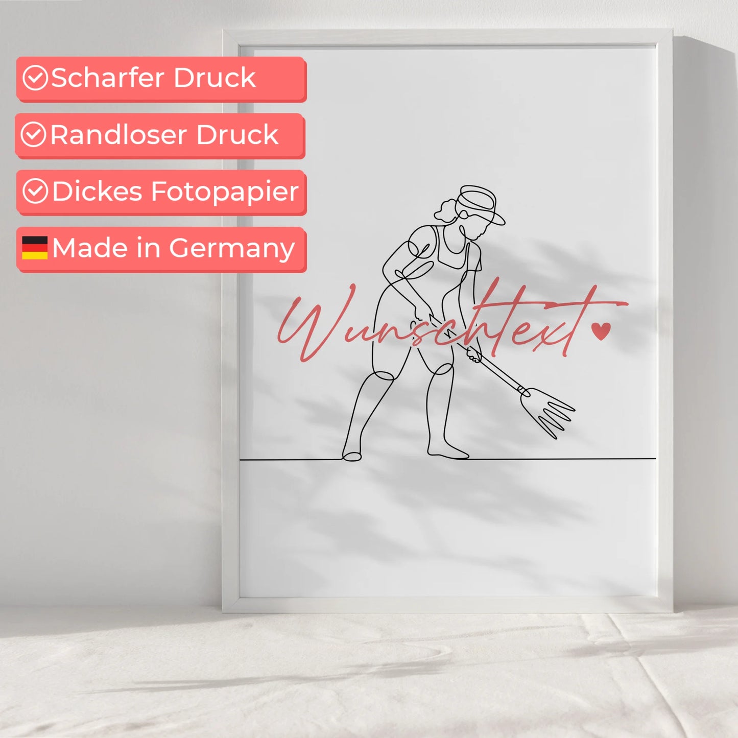 Lineart Poster Gartenarbeit Geschenk Tochter & Schwester für Gärtner Gärtnerin Gardening