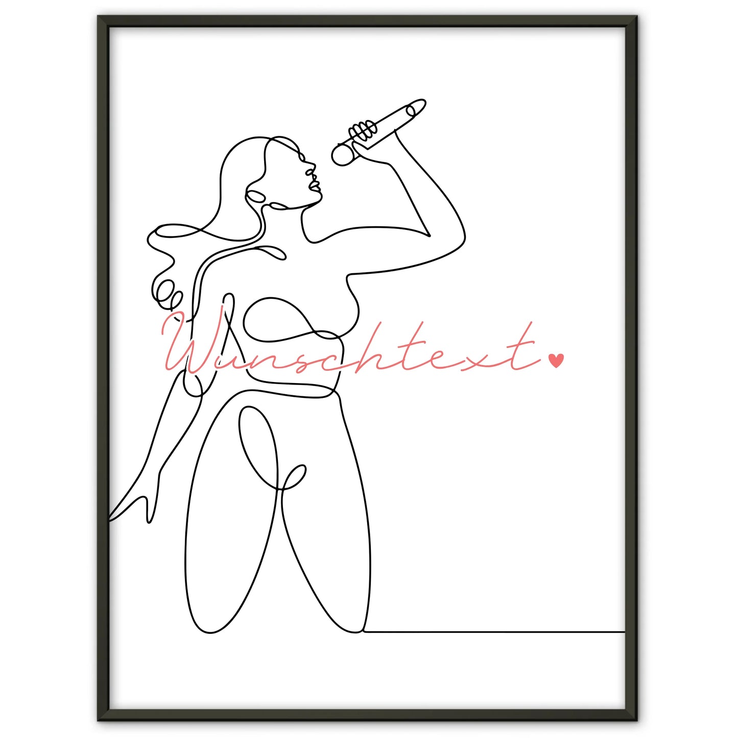 Personalisiertes Poster Lineart Gesang Geschenk Tochter & Schwester für Sänger Sängerin singing