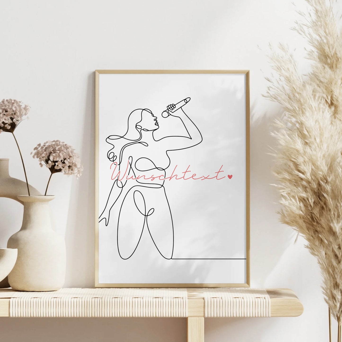 Personalisiertes Poster Lineart Gesang Geschenk Tochter & Schwester für Sänger Sängerin singing