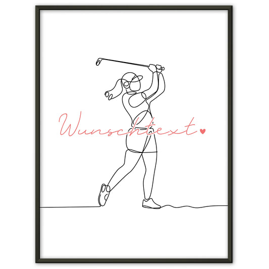 Lineart Poster Golf Geschenk Tochter & Schwester für Golfer Golferin golf
