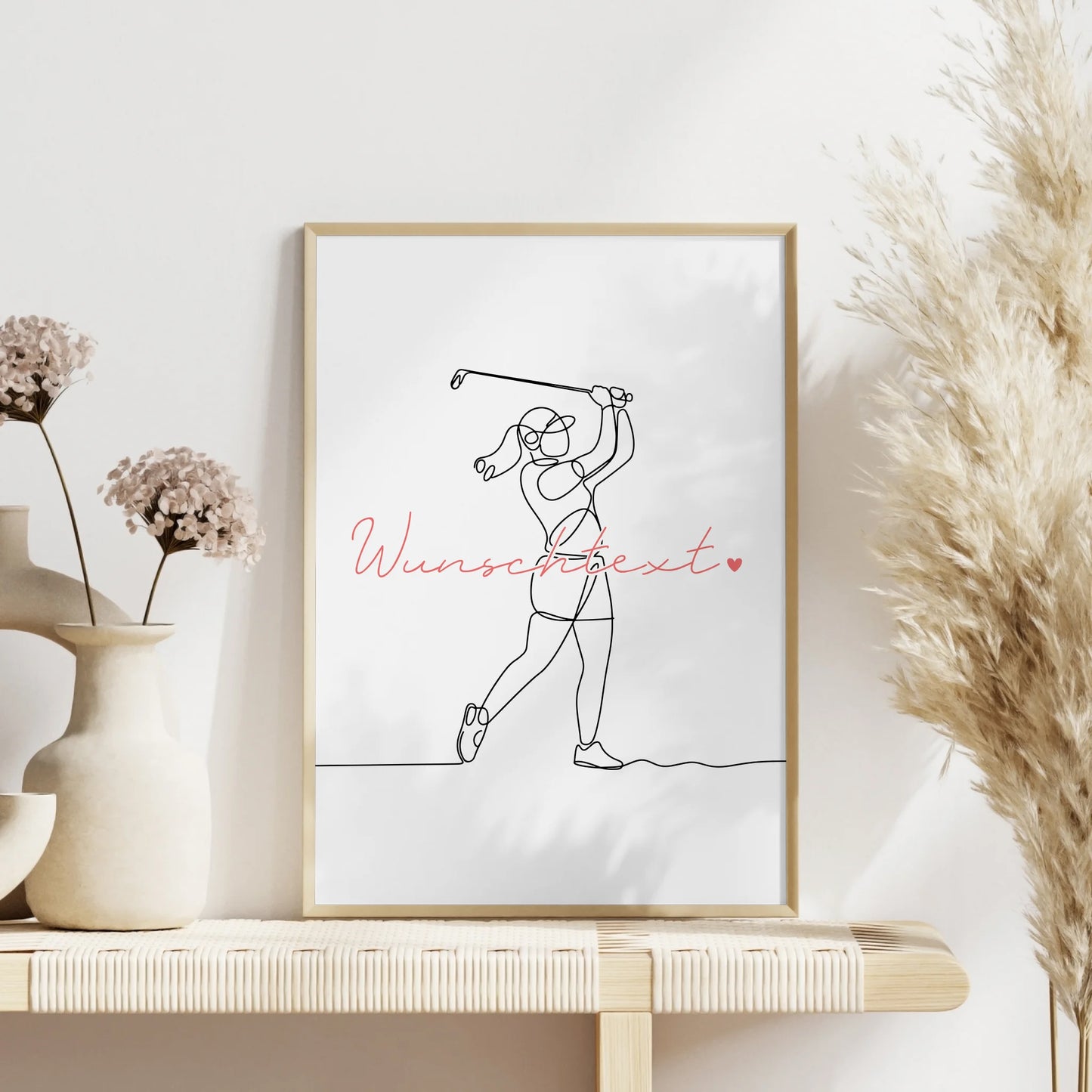 Lineart Poster Golf Geschenk Tochter & Schwester für Golfer Golferin golf