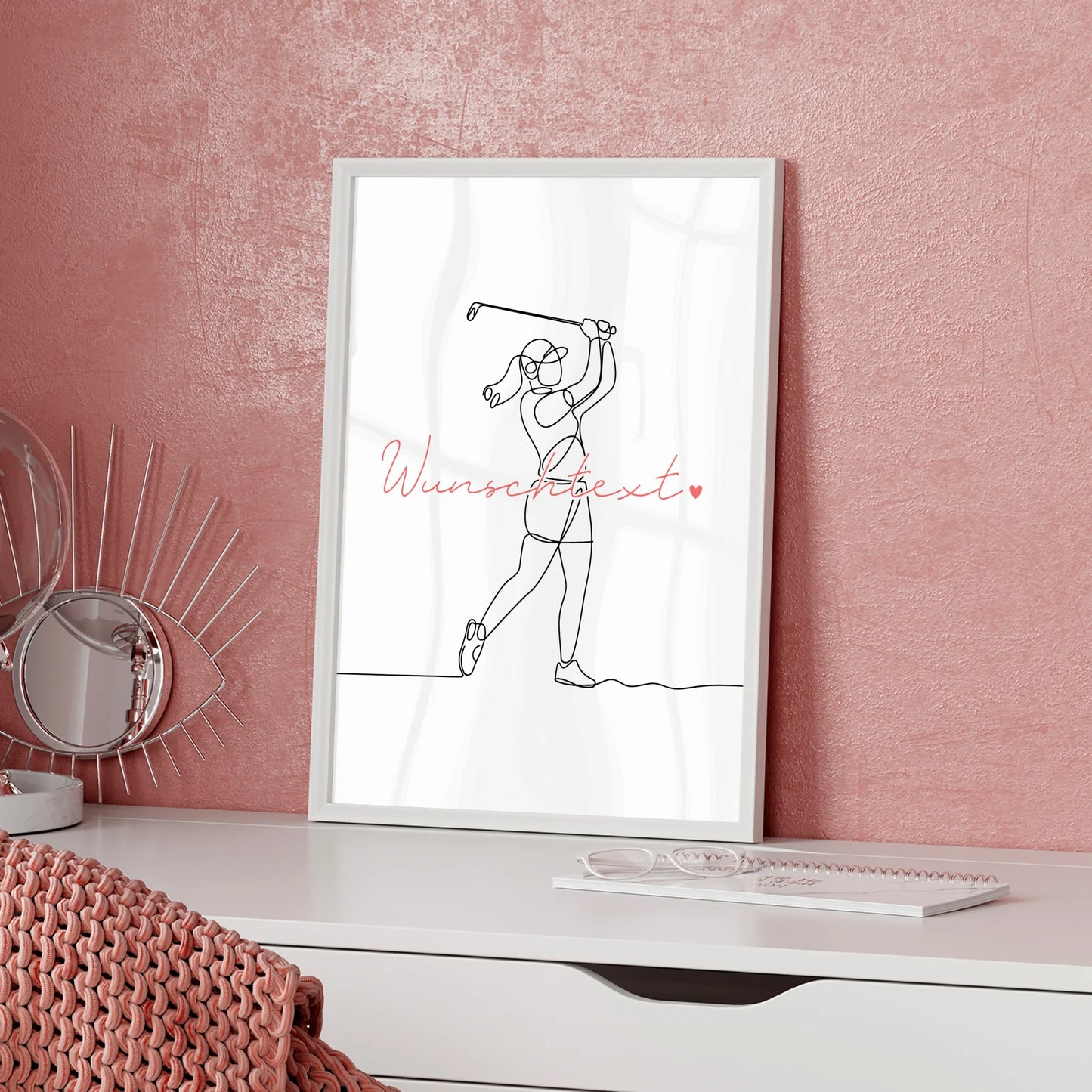 Lineart Poster Golf Geschenk Tochter & Schwester für Golfer Golferin golf