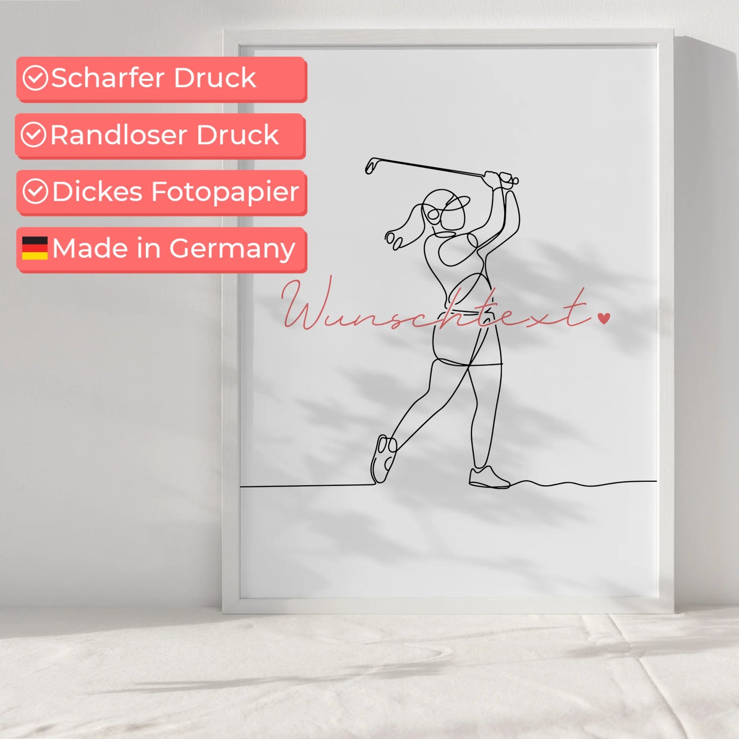 Lineart Poster Golf Geschenk Tochter & Schwester für Golfer Golferin golf