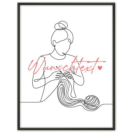 Personalisiertes Poster Lineart Häkeln Geschenk Tochter & Schwester für Häkler Häklerin Crochet