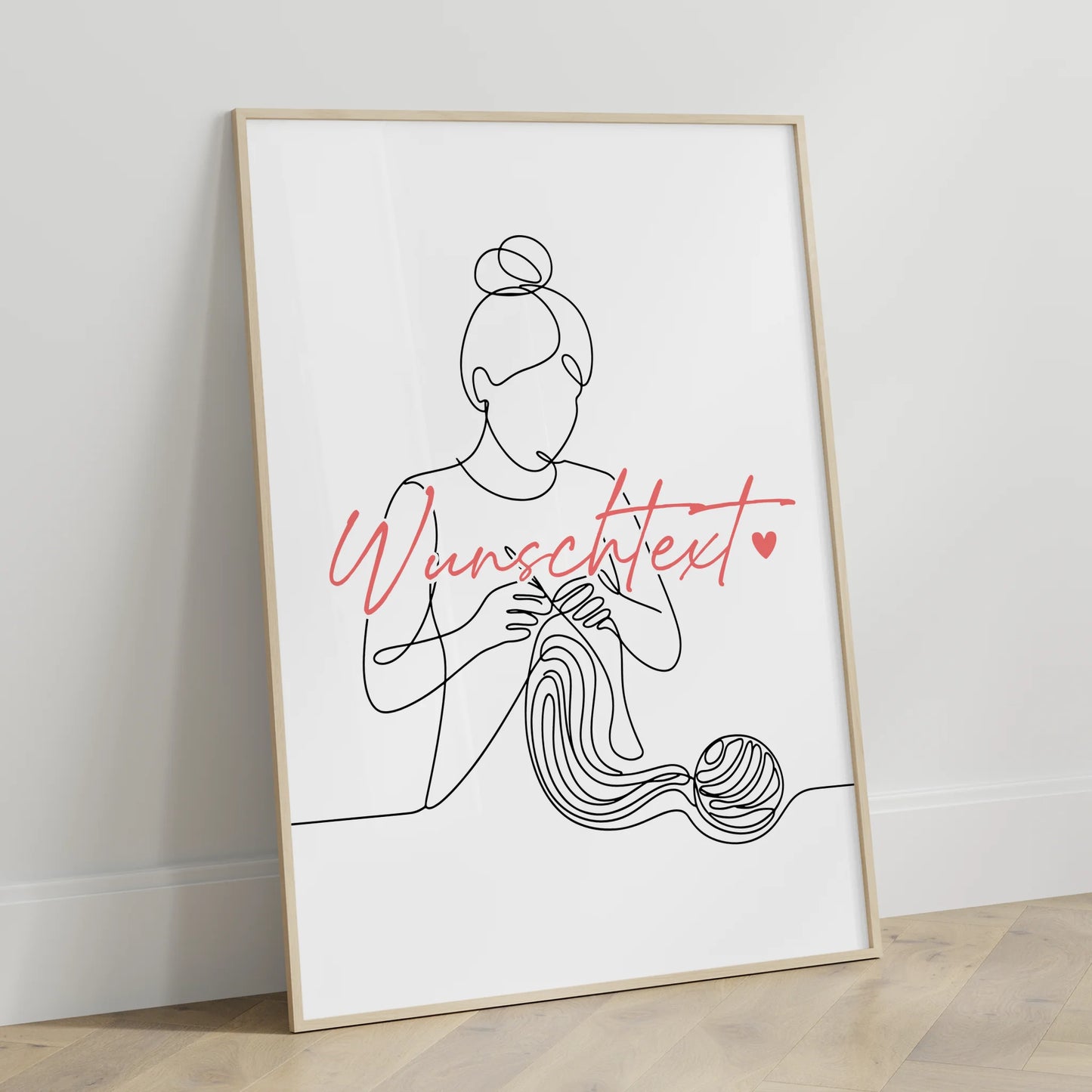 Personalisiertes Poster Lineart Häkeln Geschenk Tochter & Schwester für Häkler Häklerin Crochet