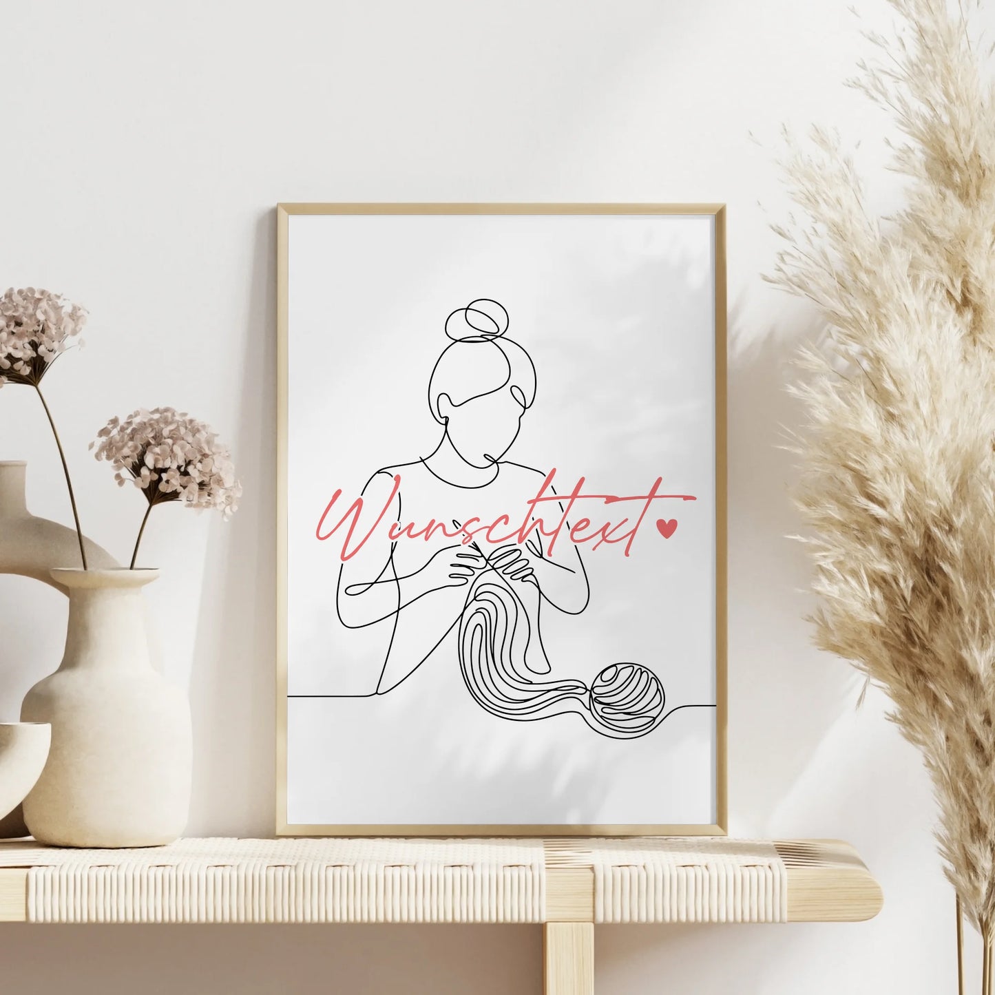 Personalisiertes Poster Lineart Häkeln Geschenk Tochter & Schwester für Häkler Häklerin Crochet