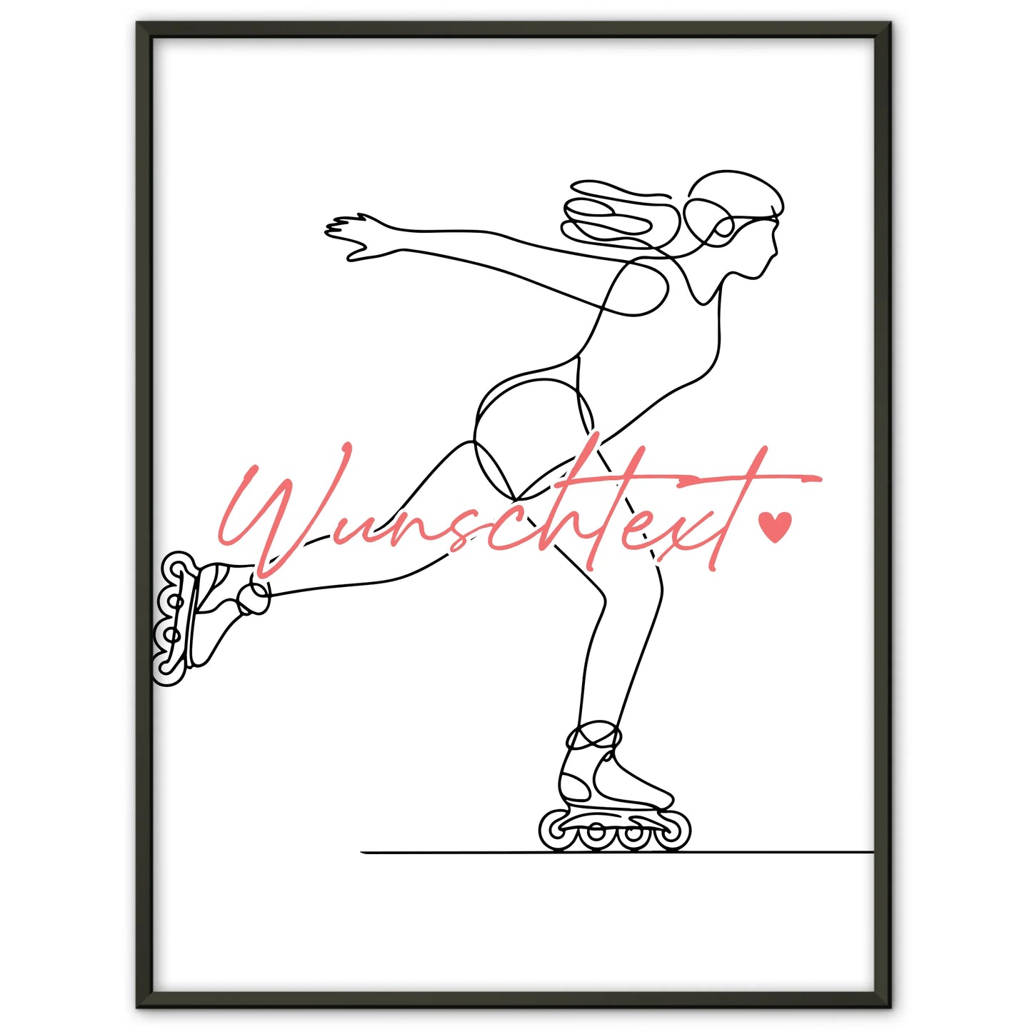 Lineart Poster Inline-Skaten Geschenk Tochter & Schwester für Inline-Skater Inline-Skaterin Inline skating