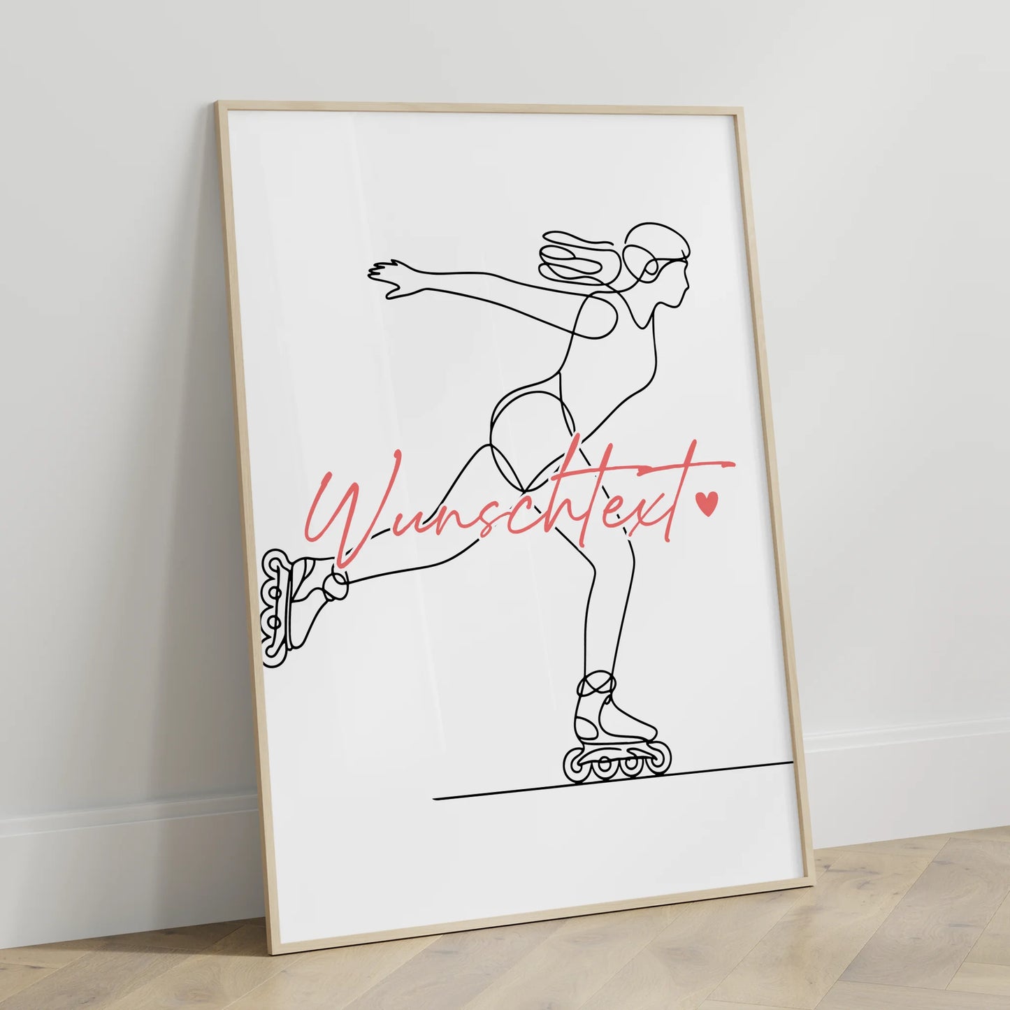 Lineart Poster Inline-Skaten Geschenk Tochter & Schwester für Inline-Skater Inline-Skaterin Inline skating