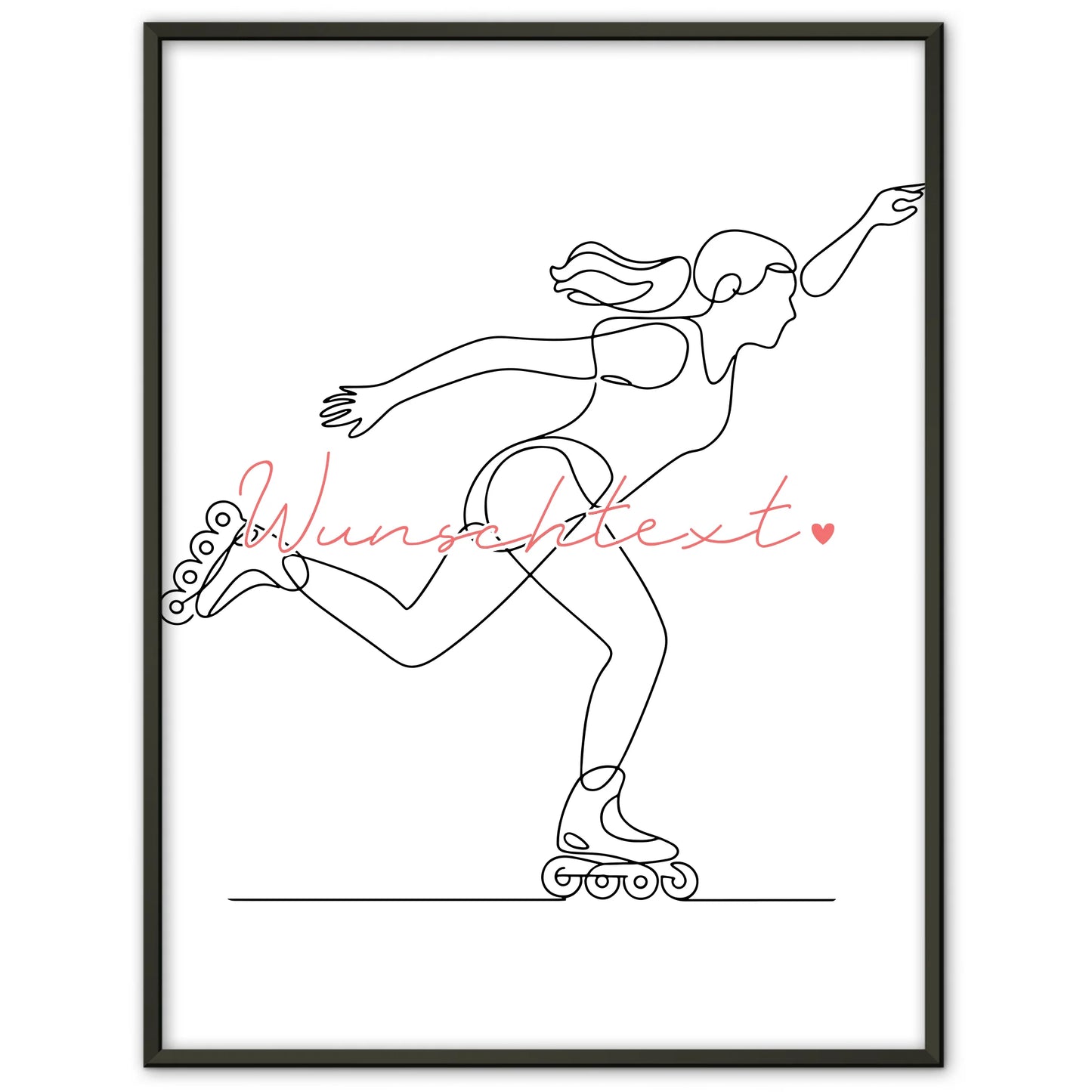 Personalisiertes Poster Lineart Inline-Skaten Geschenk Tochter & Schwester für Inline-Skater Inline-Skaterin Inline skating