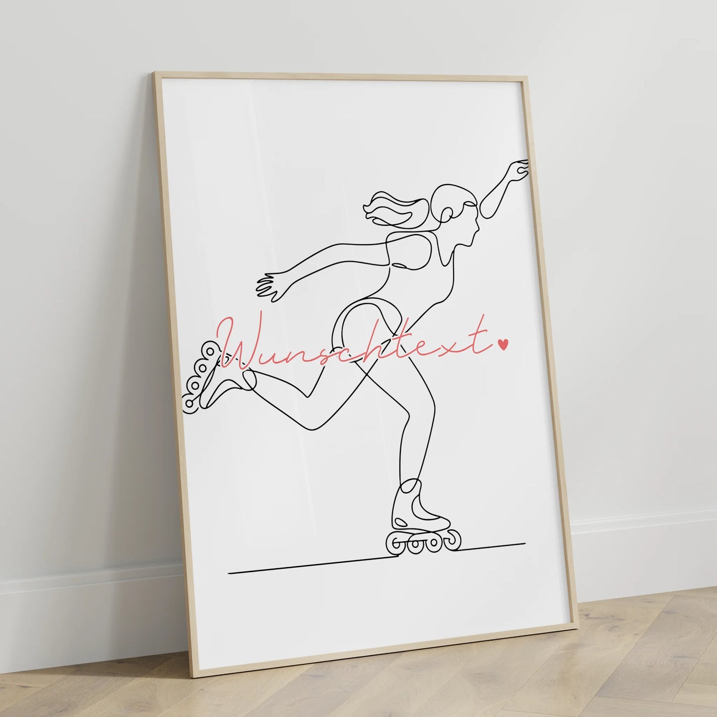 Personalisiertes Poster Lineart Inline-Skaten Geschenk Tochter & Schwester für Inline-Skater Inline-Skaterin Inline skating