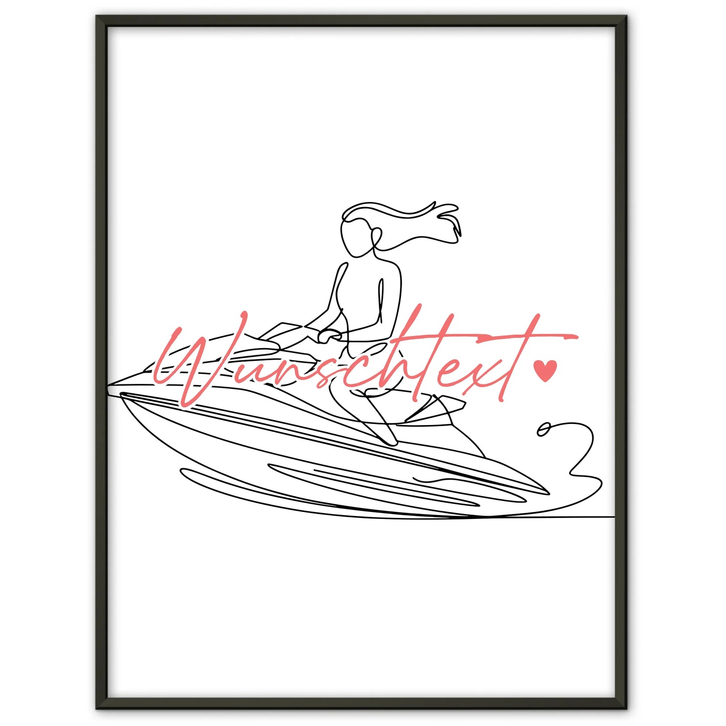 Lineart Poster Personalisiert Jetskifahren Geschenk Tochter & Schwester für Jetskifahrer Jetskifahrerin Jet skiing