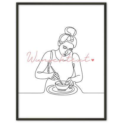 Lineart Poster Personalisiert Kartrennen Geschenk Tochter & Schwester für Kartfahrer Kartfahrerin Kart racing