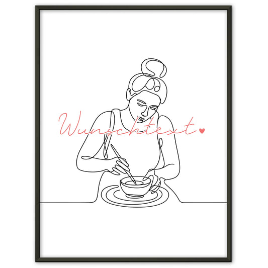 Lineart Poster Personalisiert Kartrennen Geschenk Tochter & Schwester für Kartfahrer Kartfahrerin Kart racing