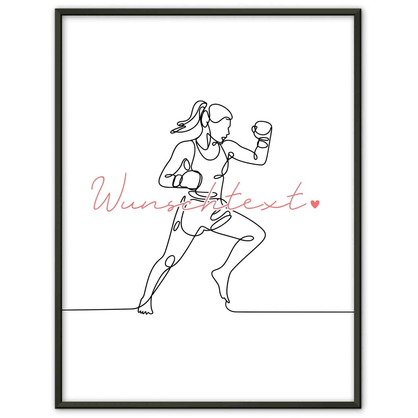 Personalisiertes Poster Lineart Kickboxen Geschenk Tochter & Schwester für Kickboxer Kickboxerin Kickboxing
