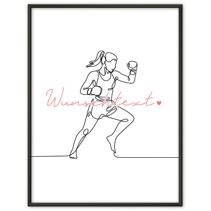 Personalisiertes Poster Lineart Kickboxen Geschenk Tochter & Schwester für Kickboxer Kickboxerin Kickboxing