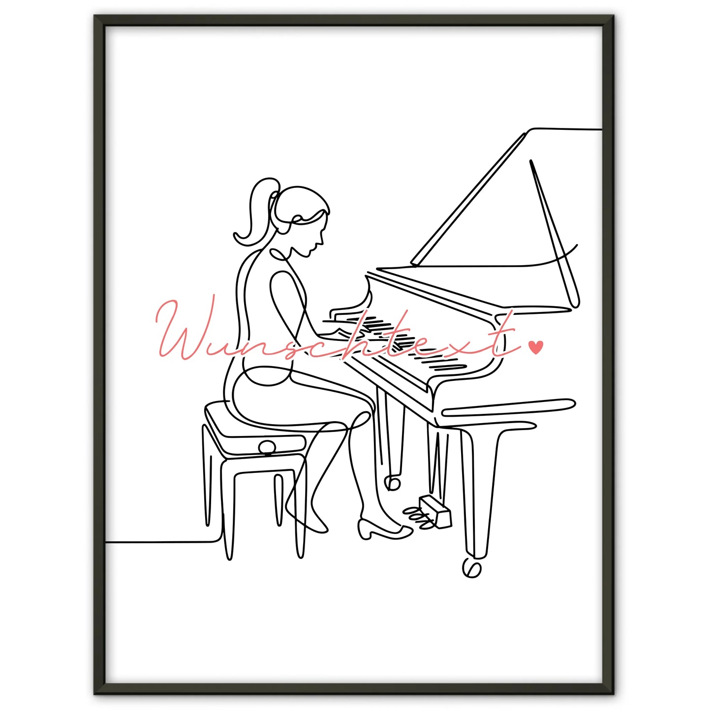 Lineart Poster Klavier Geschenk Tochter & Schwester für Pianist Pianistin Piano