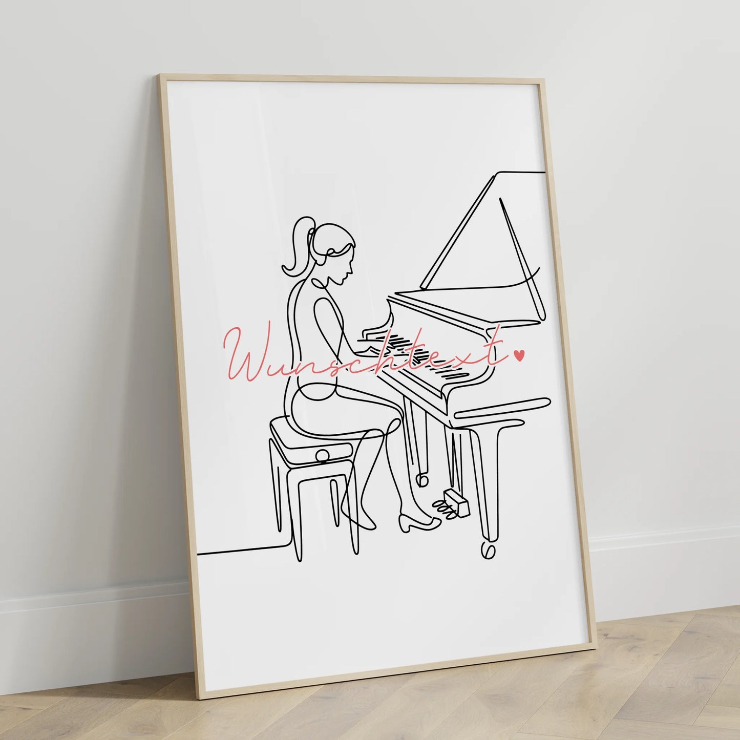 Lineart Poster Klavier Geschenk Tochter & Schwester für Pianist Pianistin Piano
