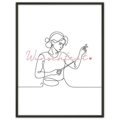Lineart Poster Personalisiert Komponieren Geschenk Tochter & Schwester für Komponist Komponistin Compose