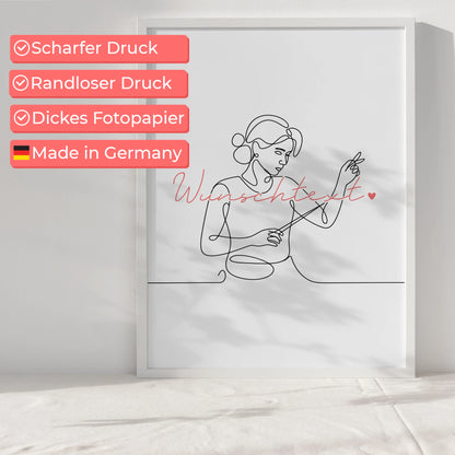 Lineart Poster Personalisiert Komponieren Geschenk Tochter & Schwester für Komponist Komponistin Compose