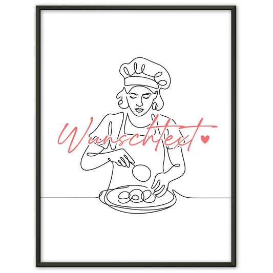 Lineart Poster Konditor Geschenk Tochter & Schwester für Konditor Konditorin confectioner