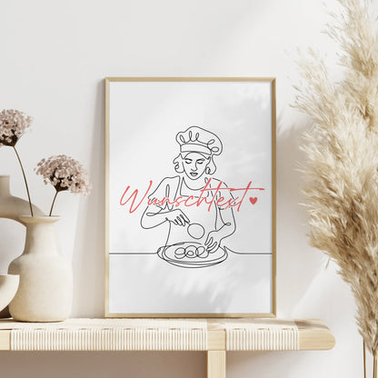 Lineart Poster Konditor Geschenk Tochter & Schwester für Konditor Konditorin confectioner