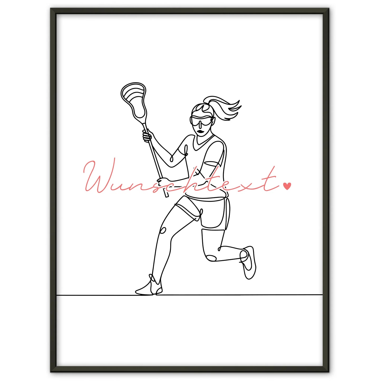 Personalisiertes Poster Lineart Lacrosse Geschenk Tochter & Schwester für Lacrossespieler Lacrossespielerin lacrosse