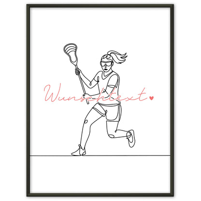 Personalisiertes Poster Lineart Lacrosse Geschenk Tochter & Schwester für Lacrossespieler Lacrossespielerin lacrosse