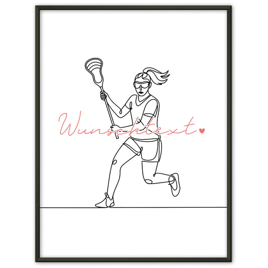 Personalisiertes Poster Lineart Lacrosse Geschenk Tochter & Schwester für Lacrossespieler Lacrossespielerin lacrosse
